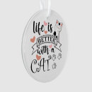 Search for life quote ornaments Cat