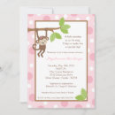 Search for monkey baby girl shower invitations Pink