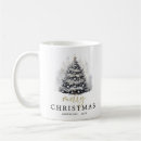 Search for modern black white christmas tree mugs Elegant