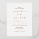 Search for rose gold foil wedding invitations Simple