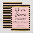 Search for pink black sweet 16 invitations Foil