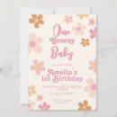 Search for retro 1st birthday invitations Floral