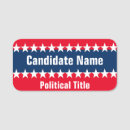 Search for political name tags Red white and blue