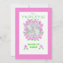 Search for triplet birth announcement cards Pink