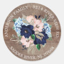 Search for floral bridal address stickers Blue