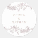 Search for vintage round wedding stickers Classic