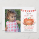 Search for pink pumpkin birthday invitations Girl birthday party