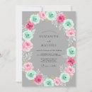 Search for pink and silver wedding invitations Botanical