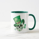 Search for green skull mugs Four leaf clover