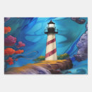 Search for lighthouse wrapping paper Water