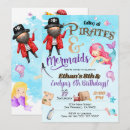 Recherche de pirate anniversaire invitations Parti mermaid