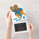 Recherche de héros comiques invitations Coloré