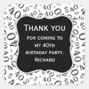Search for 40th birthday thank you stickers Elegant