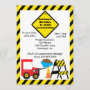 Search for construction site birthday invitations Boy