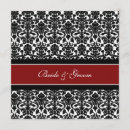 Search for black white red damask wedding invitations Formal