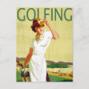 Search for lady golfer postcards Vintage