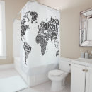 Search for world map shower curtains Typography