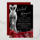 Search for red and silver bridal shower invitations Floral