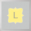 Search for polka dot monogram posters Grey and yellow