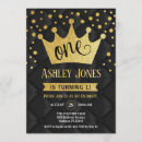 Search for black and gold 1st birthday invitations Crown
