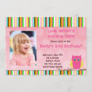 Recherche de hibou coloré invitations Partie