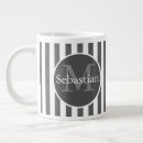 Search for grey and white stripes mugs Monogrammed