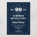 Search for retro surprise birthday invitations Navy blue