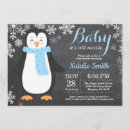 Search for penguin baby boy shower invitations Baby its cold outside
