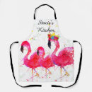 Search for pink flamingo aprons Watercolor