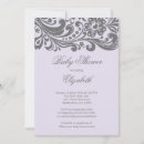 Search for grey baby shower invitations Purple