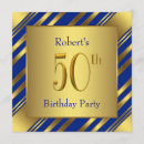 Search for royal blue 50th birthday invitations Gold