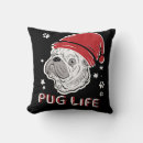 Search for pug christmas pillows Santa
