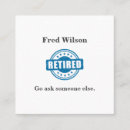 Search for problem business cards Retirement