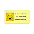 Search for happy face return address labels Yellow