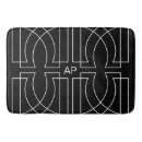 Search for geometric pattern bath mats Black and white