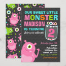 Search for pink monster invitations Our little monster