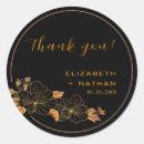 Search for black thank you wedding stickers Elegant typography