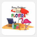 Search for merry florida christmas stickers Santa flamingo