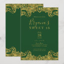 Search for dark green and gold invitations Emerald