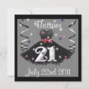Search for girls 21st birthday invitations Black