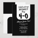 Search for celebration 40th birthday invitations Black and white
