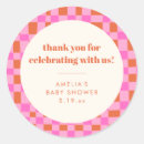 Search for retro pink gingham stickers Baby girl