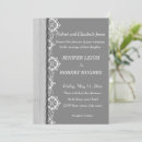 Search for white lace wedding invitations Grey