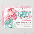 Recherche de sirène baby shower fille invitations Rose