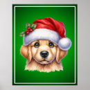 Search for golden retriever christmas posters Santa claus