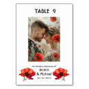 Search for red poppies table cards Watercolor