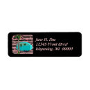Search for turquoise and black return address labels Vintage