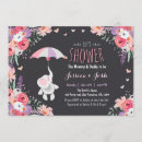 Search for floral elephant baby shower invitations Purple