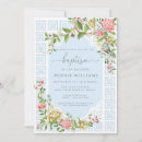 Search for french toile invitations Blue floral