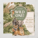 Search for animals invitations A little wild one